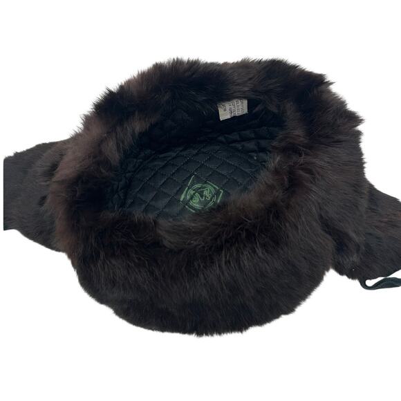 Vintage USSR Soviet Ushanka Genuine Fur Ear Flap Trapper Hat Quilted Size 54.5 main image 12